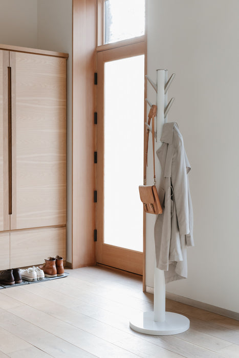 Portemanteau moderne Flapper de Umbra en bois - blanc