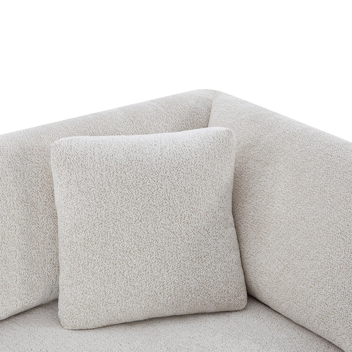 Flare Canape Moderne 83.5 po a Accoudoirs Evases et Coussin Haute Densite, Beige