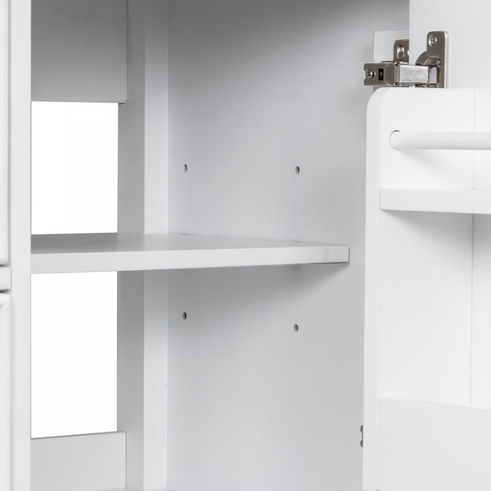 Olivia Meuble-lavabo de 30\" avec vasque en ceramique et bois caoutchouc massif, Blanc