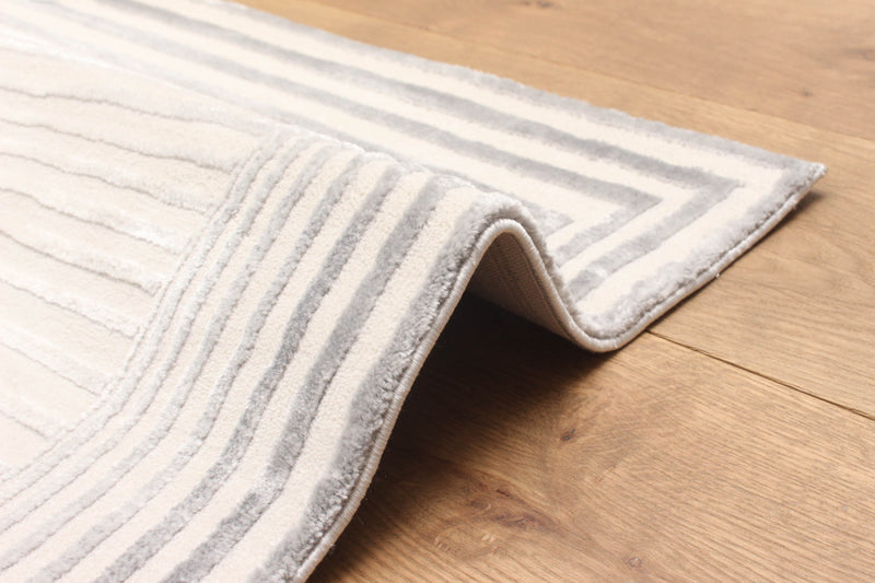 Tapis de Couloir Contemporain/Moderne Ramona 2'8\" x 8'2\" en Gris