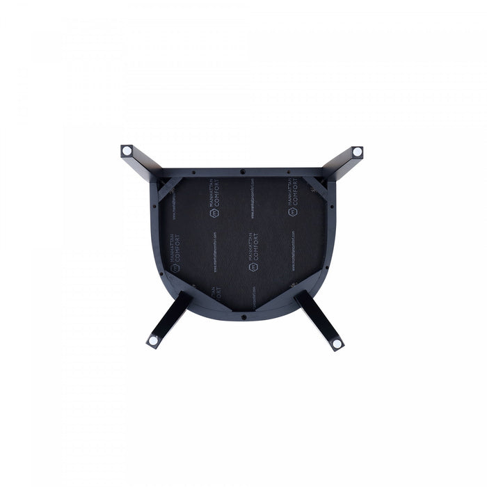 Fauteuil moderne Gansevoort en bois et cuir vegetalien graphite - Lot de 2