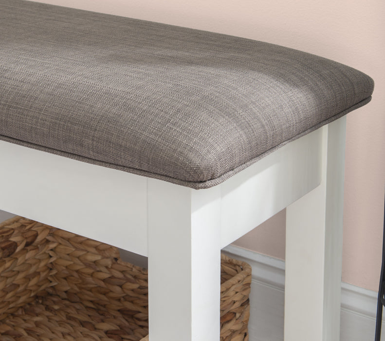Banc de salle à manger Jane en tissu avec rangement - taupe