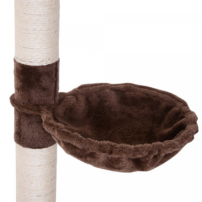 Pawhut 8.5ft Chat Escalade Arbre 5 Niveaux Kitty Centre D'activites Du Sol Au Plafond Chat Grimpeur Jouet Avec Grattoir Jouer Repos Post Meubles Pour Animaux De Compagnie Marron