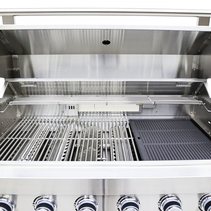 Cuisine d'exterieur Bulnes – BBQ en acier inoxydable de 84 000 BTU et comptoirs noirs – FODKT2520BLK