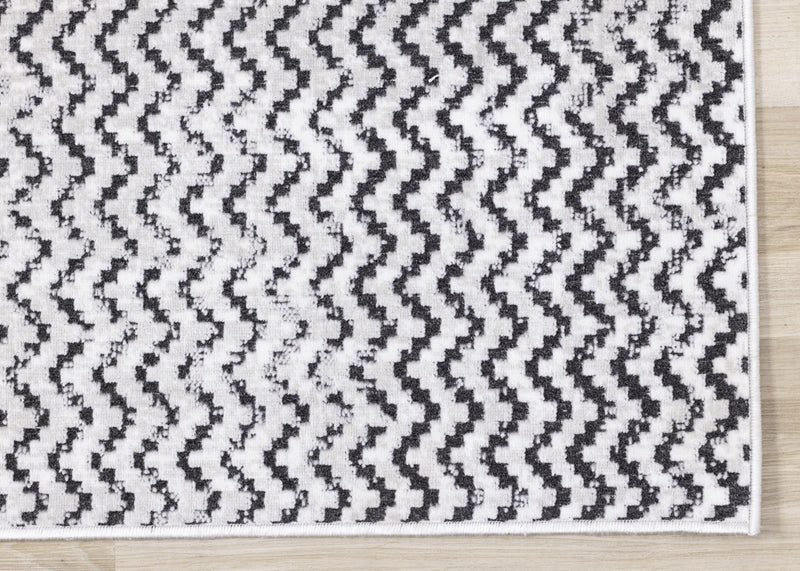 Carpette à motif de chevron lavable à la machine - 7 pi 10 po x 10 pi 6 po