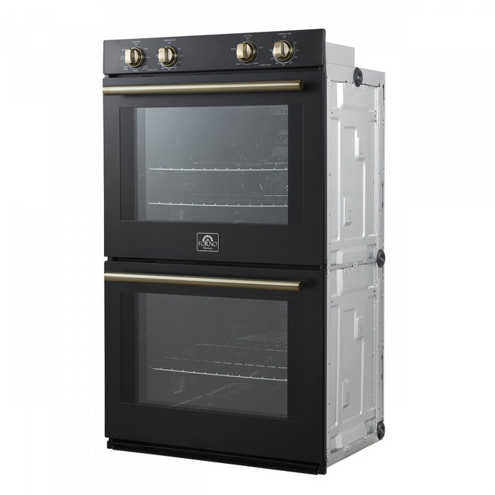 Four double mural electrique Vomero 30 pouces en noir, four a convection de 5 pi³ - FBOEL1324-30BLK