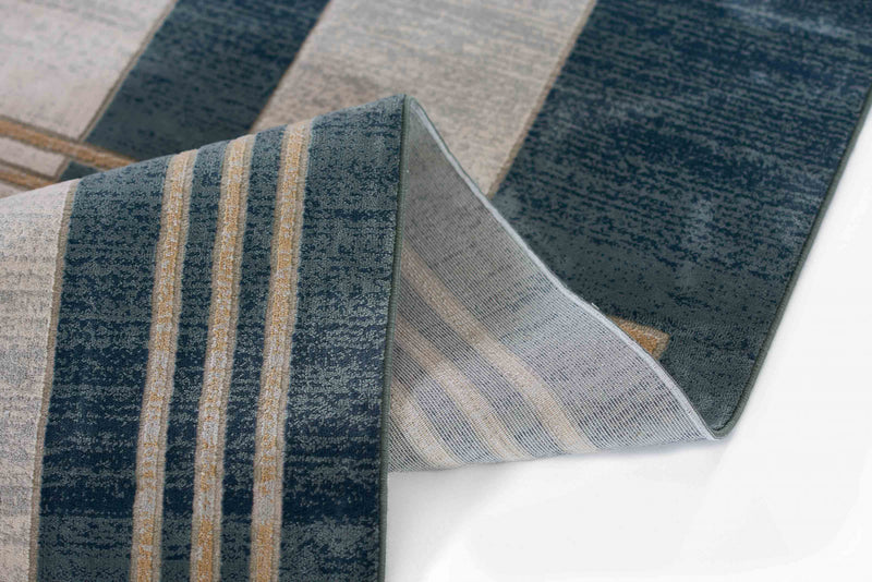 Tapis Contemporain Erisa 5'1\" x 7'7\" en Bleu