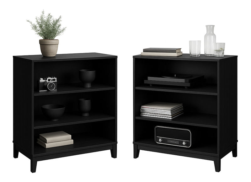 Modulr Bibliotheque A 2 Tablettes Reglables – Chene Noir