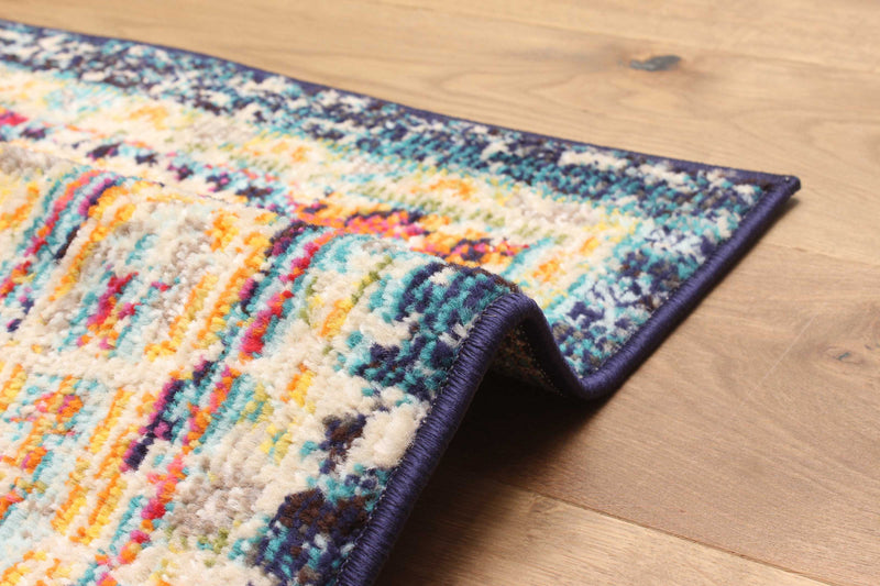 Tapis Traditionnel Lotus 5'0\" x 8'0\" en Bleu marin