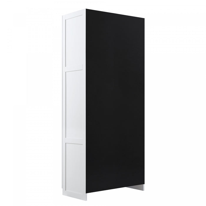 Armoire de rangement moderne Hopkins 30\" en blanc (7 etageres) - Lot de 2