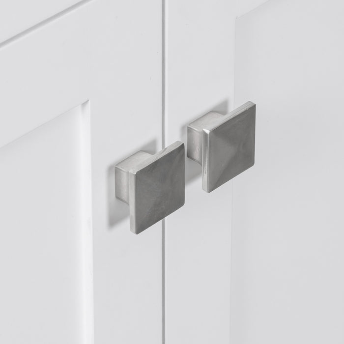 Meuble de salle de bain moderne Baker 30 pouces avec lavabo ceramique et rangement, blanc