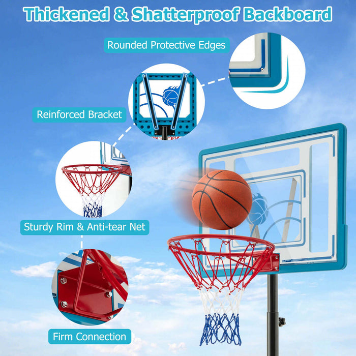 Costway Pool Basketball Hoop 3.8-4.4 Ft Basketballgoal Systeme Reglable En Bord De Piscine