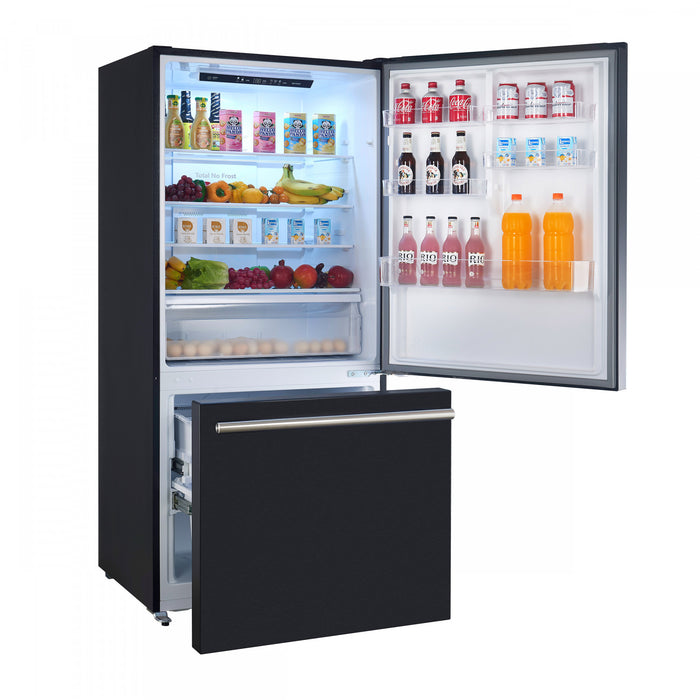 Refrigerateur Milano Espresso de 31 po avec congelateur inferieur, noir, 17,2 pi³ – FFFFD1785-31BLK