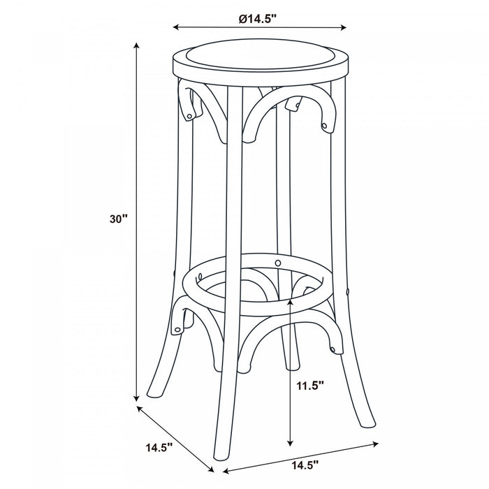 Tabouret bar Rae en rotin et sans dossier - naturel