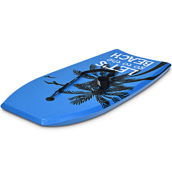 Goplus 41'' Super Leger Bodyboard Surfing W/leash Eps Core Boarding Ixpe Bleu