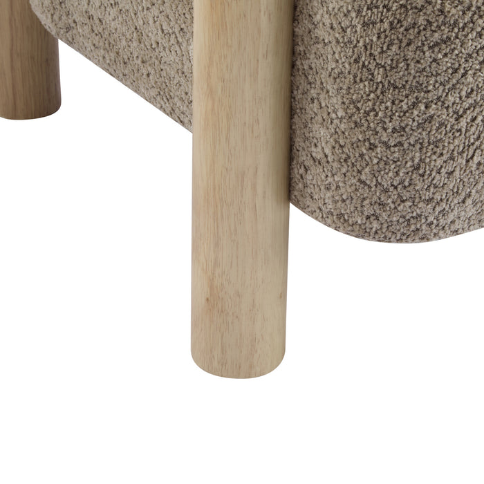 Evelyn Fauteuil d’appoint avec assise confortable et revetement en boucle, camel clair