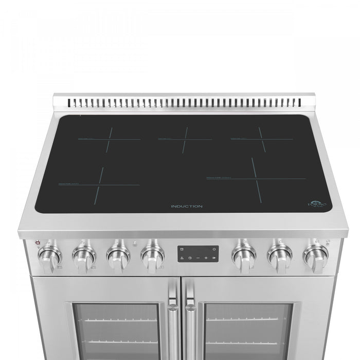 Cuisiniere a induction Torino de 36 po avec portes francaises, acier inoxydable – FFSIN0950-36