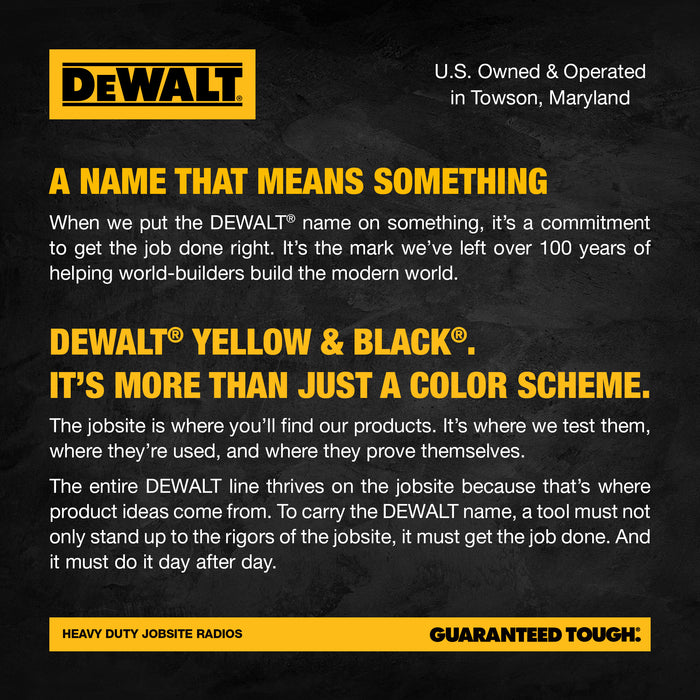 6 Talkies de chantier Dewalt DXFRS300 - 1 Watt, robuste, longue portée, radios bidirectionnelles intérieures-extérieures + 22 canaux