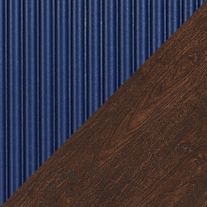 Table de nuit Duane style milieu du siecle 20\" a cannelures en bleu marine (1 tiroir) - Lot de 2