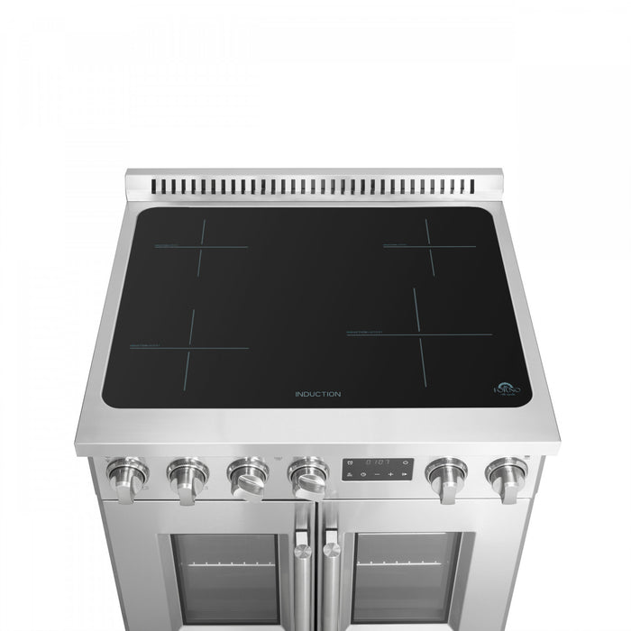 Cuisiniere a induction Torino de 30 po avec portes francaises, acier inoxydable – FFSIN0950-30