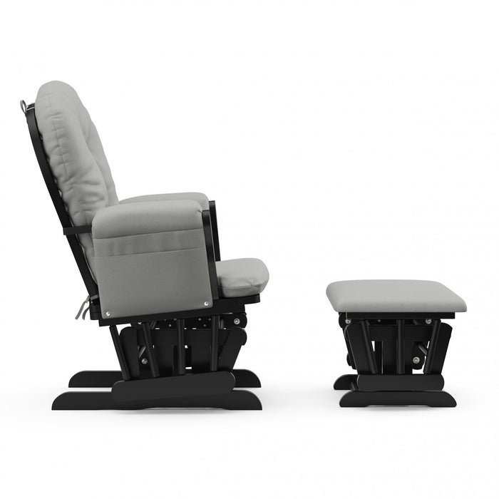 Storkcraft Hoop Fauteuil bercant et pouf - Noir avec gris clair