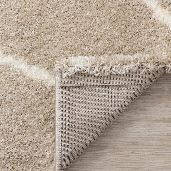 Tapis Fairmont aux lignes courbes creme taupe, 7'10'' x 10'6''