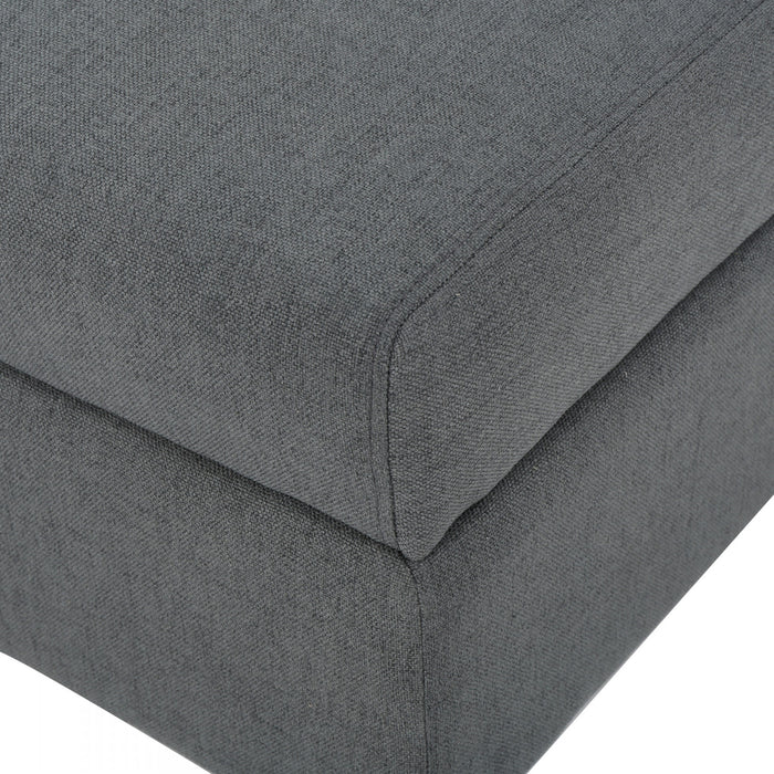 Causeuse Sans Accoudoirs Haley En Tissu Avec Rangement Dissimulé Et Pattes En Bois - Charbon