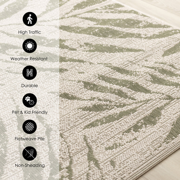Tapis d'exterieur Jackson Taupe Blanc a bordure elegante, 6'7\" x 9'6\"