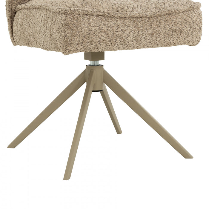 Chaise de salle a manger pivotante Elowen rembourree taupe (ens. de 2)