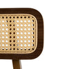 Bari Rubber Wood Counter Stool Set of 2 with Rattan Back and Footrest,Walnut | Bari lot de 2 tabourets de comptoir en bois de caoutchouc avec dossier en rotin et repose-pieds, couleur noyer