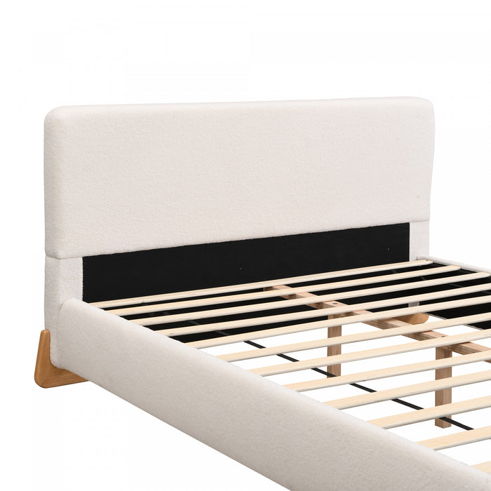 Olivia Lit elegant et confortable avec revetement, Taille King, Blanc