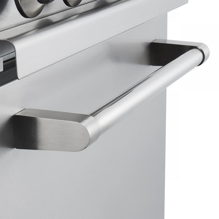 Cuisiniere a gaz Commerciale en acier inoxydable de 24 po, 4 bruleurs, 120 000 BTU – FCMGR0093-24