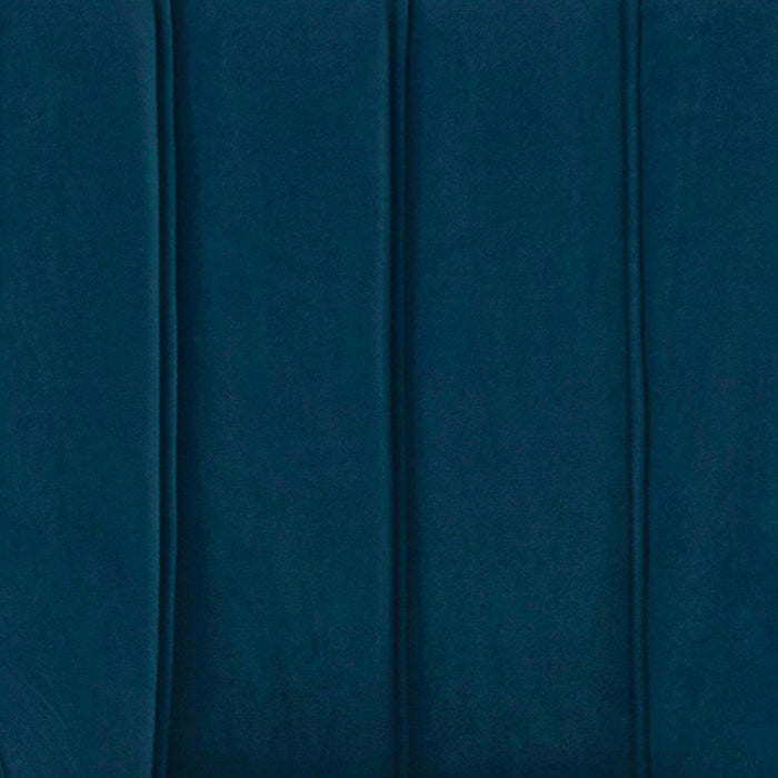 Fauteuil moderne Eda en bois avec accoudoirs, bleu minuit