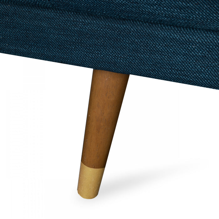 Canapé Aidan 3 Places En Tissu Capitonné Avec Coussins En Mousse – Bleu Marine