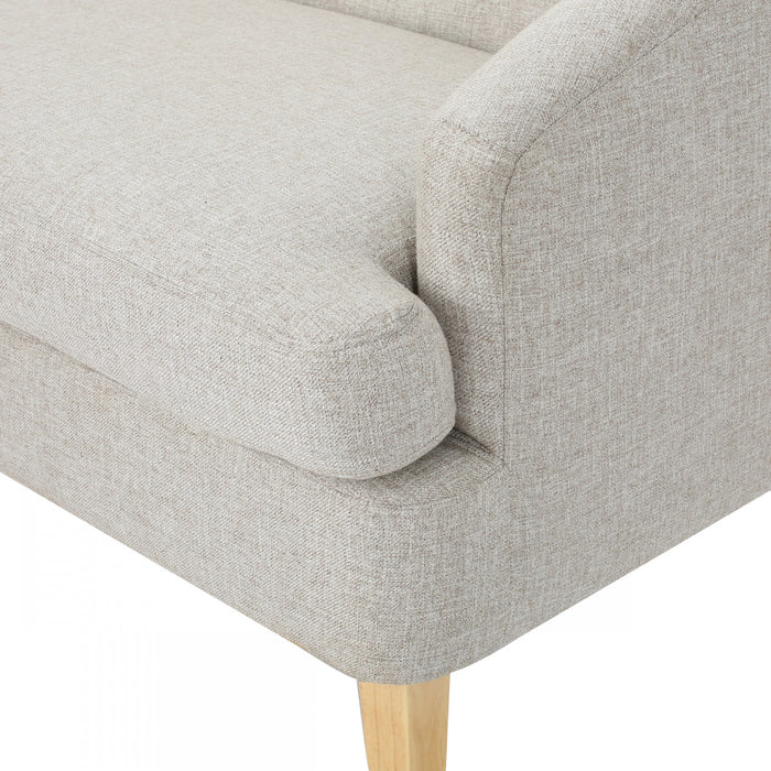 Causeuse Zona En Tissu aspect lin Avec Pattes Évasées En Bois - Beige