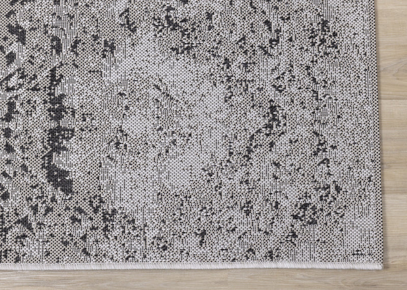 Carpette Jackson à motif damassé vieilli pour l'intérieur et l'extérieur - 5 pi 3 po x 7 pi 7 po