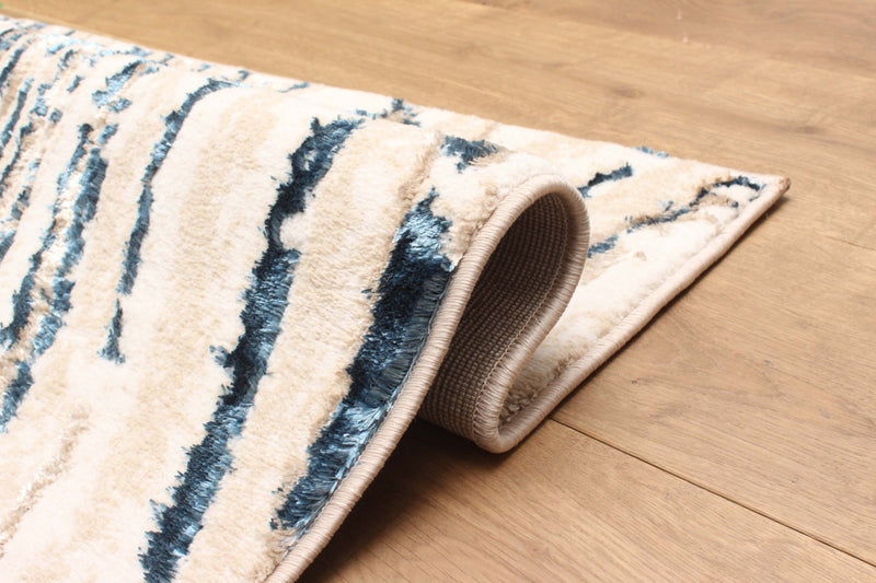 Tapis Contemporain/Moderne Clara 5'0\" x 8'0\" en Bleu