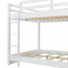 Ethan Solid Wood Queen Size Bunk Bed with Ladder, Sturdy & Space-Saving, White | Lit superpose Ethan en bois massif format Queen avec echelle, gain de place, blanc