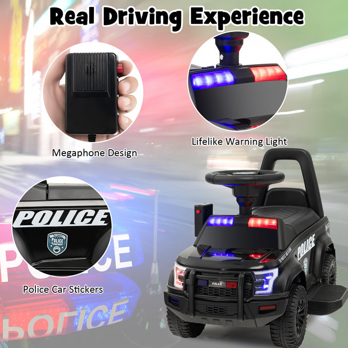 Costway Voiture De Police Electrique Pour Enfants, Voiture Electrique A Batterie De 6v Avec Megaphone, Sirene Et Lumieres, Jouet Electrique Avec Fonctions Musicales, Cadeau Pour Garcons Et Filles De 18 A 60 Mois