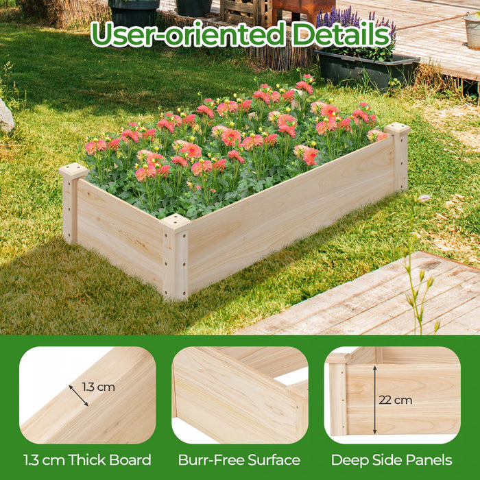 Costway Souleve Jardin Lit Sapin Bois Bois Carre Bois Planter Boite Pour Fleur Exterieur