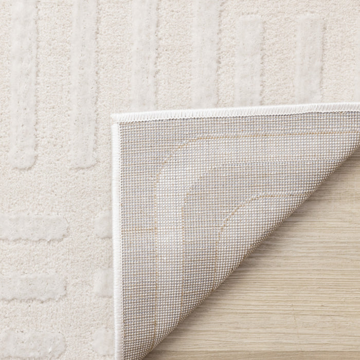 Tapis a motifs de treillis orientaux creme beige Leonardo, 6'7\" x 9'6\"