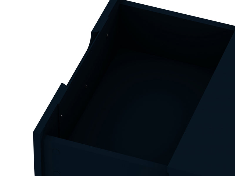 Ensemble de commodes 2 pieces Rockefeller style milieu du siecle, bleu minuit