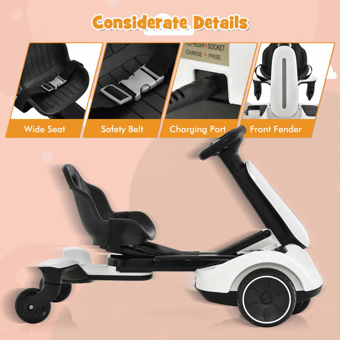Costway 6v Kids Ride On Drift Car Electric Drifting Go Kart Pour Enfants Avec 360° Spin White