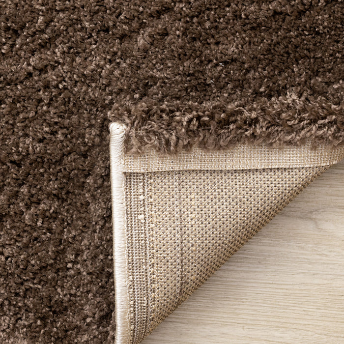 Tapis Fairmont a carreaux brun beige blanc, 6'7'' x 9'6''