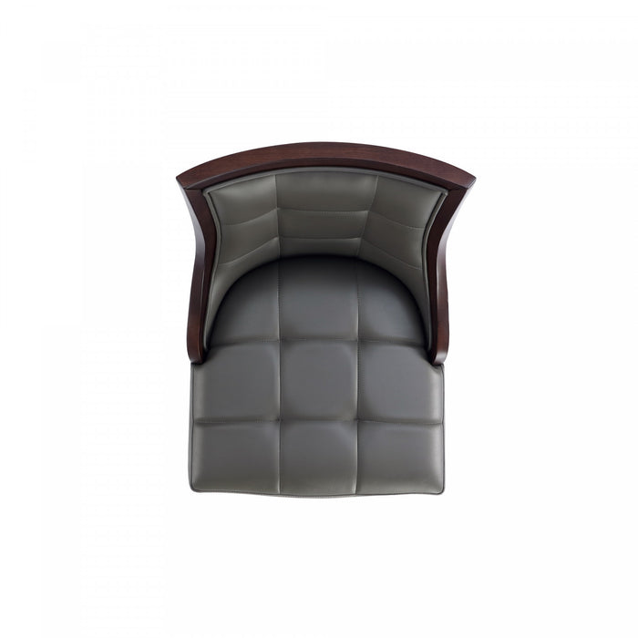 Tabouret de comptoir traditionnel en bois Fifth Avenue avec assise rembourree, graphite - Lot de 2