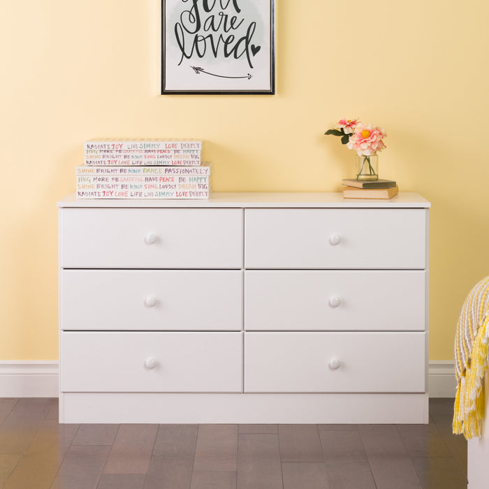 Commode Astrid à 6 tiroirs - blanche