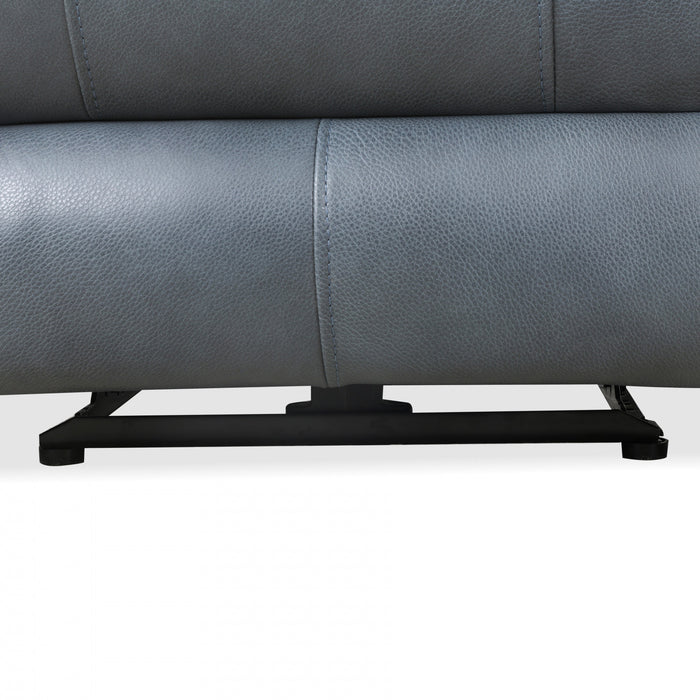 Sofa inclinable electrique Bellamy de 78 po en cuir assorti avec appuie-tete ajustable et USB - Bleu