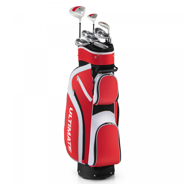 Femmes Completes Clubs De Golf Ensemble 10 Pieces Comprend Alliage Chauffeur Rouge