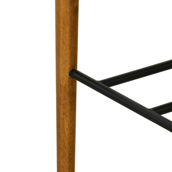 Sophia – Lot de 2 tabourets de bar modernes d’interieur en bois d’hevea avec dossier de soutien, couleur ivoire et noyer
