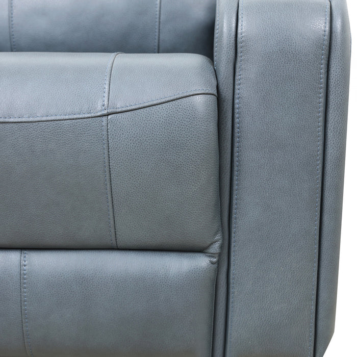 Fauteuil inclinable pivotant a mouvement coulissant Bellamy de 37 po en cuir assorti - Bleu